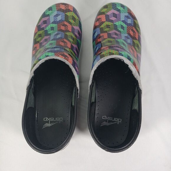 Dansko Professional Women’s Clogs Size 41 US 10.5-11 Multicolor Geometric Print - Picture 6 of 12